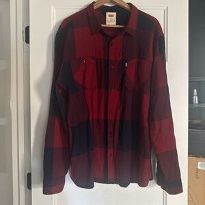 Levi's Burgundy and Black Checkered Shirt